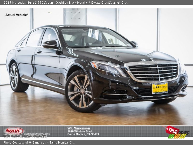 Obsidian Black Metallic / Crystal Grey/Seashell Grey 2015 Mercedes-Benz S 550 Sedan
