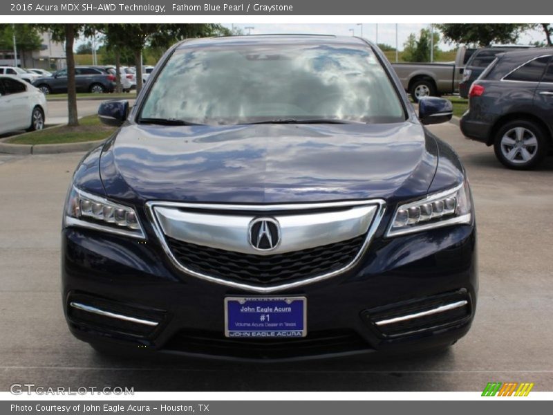 Fathom Blue Pearl / Graystone 2016 Acura MDX SH-AWD Technology