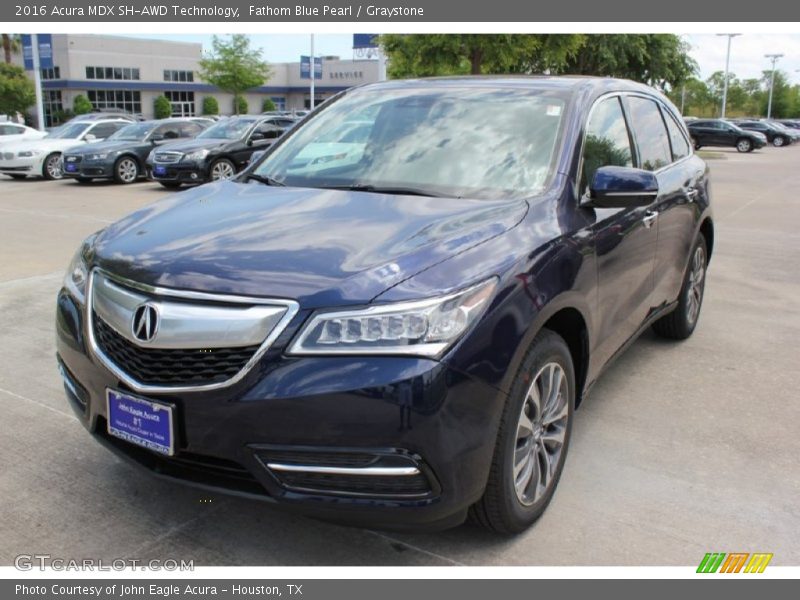Fathom Blue Pearl / Graystone 2016 Acura MDX SH-AWD Technology
