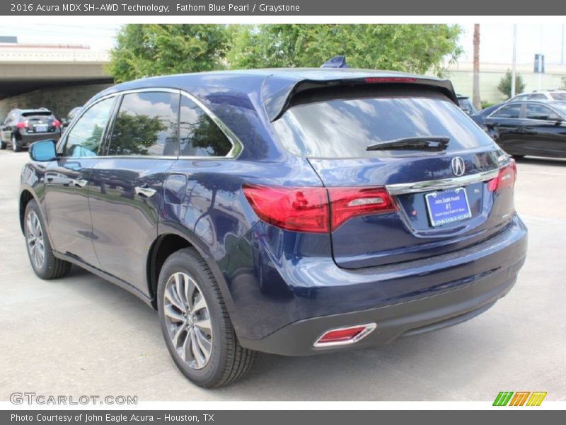 Fathom Blue Pearl / Graystone 2016 Acura MDX SH-AWD Technology