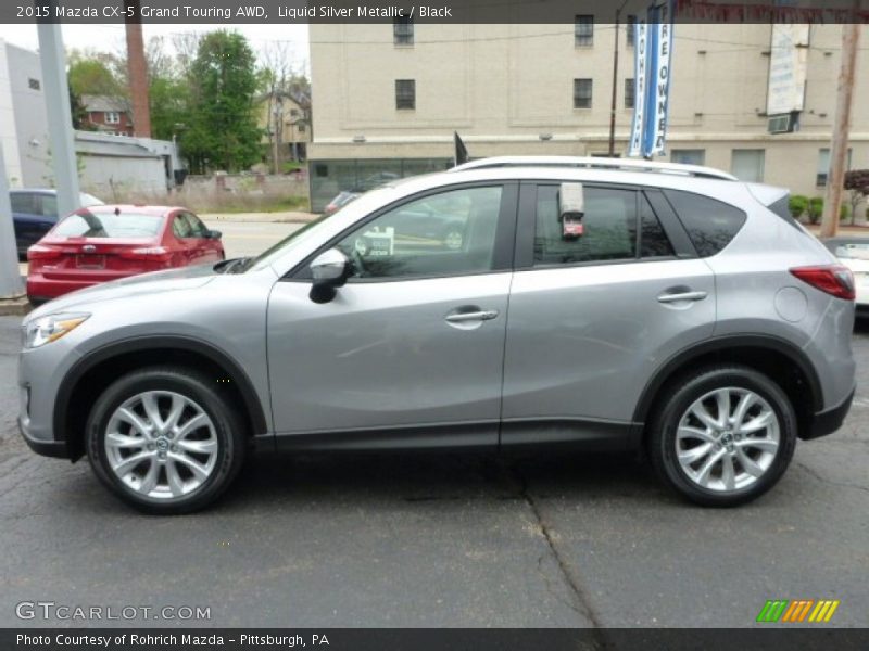 Liquid Silver Metallic / Black 2015 Mazda CX-5 Grand Touring AWD