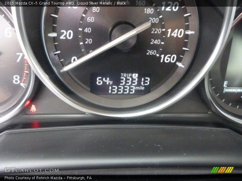 Liquid Silver Metallic / Black 2015 Mazda CX-5 Grand Touring AWD