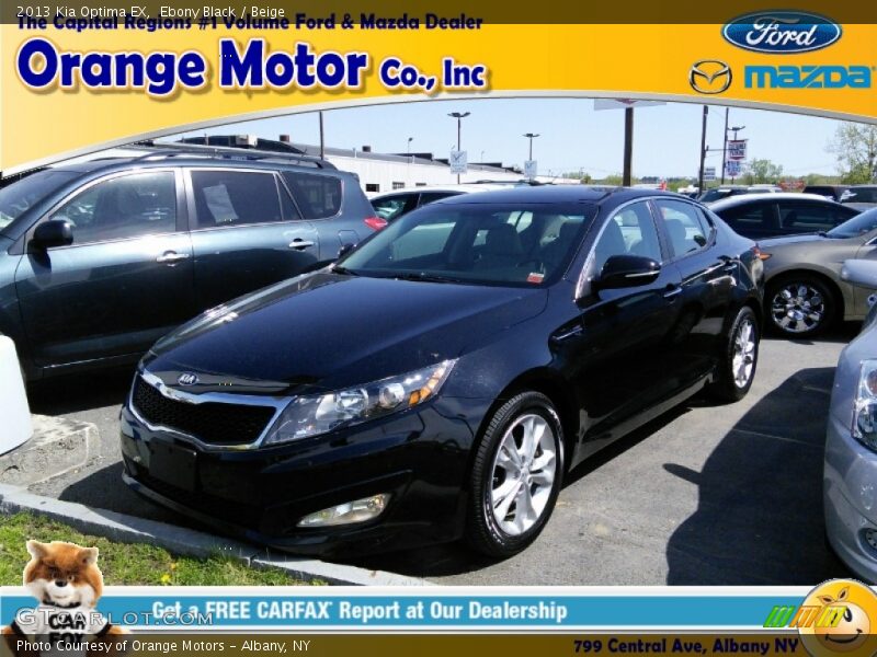 Ebony Black / Beige 2013 Kia Optima EX