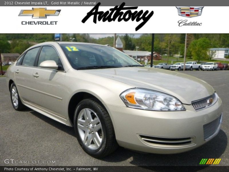 Gold Mist Metallic / Neutral 2012 Chevrolet Impala LT