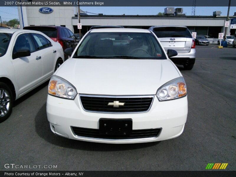 White / Cashmere Beige 2007 Chevrolet Malibu LS Sedan