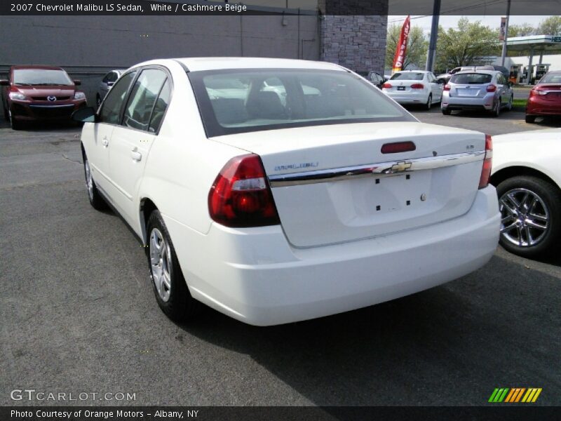 White / Cashmere Beige 2007 Chevrolet Malibu LS Sedan