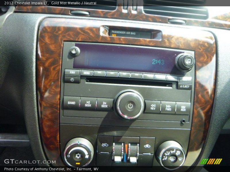 Gold Mist Metallic / Neutral 2012 Chevrolet Impala LT
