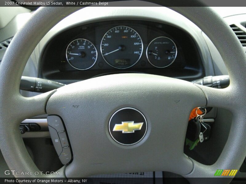 White / Cashmere Beige 2007 Chevrolet Malibu LS Sedan