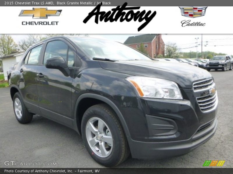 Black Granite Metallic / Jet Black 2015 Chevrolet Trax LS AWD