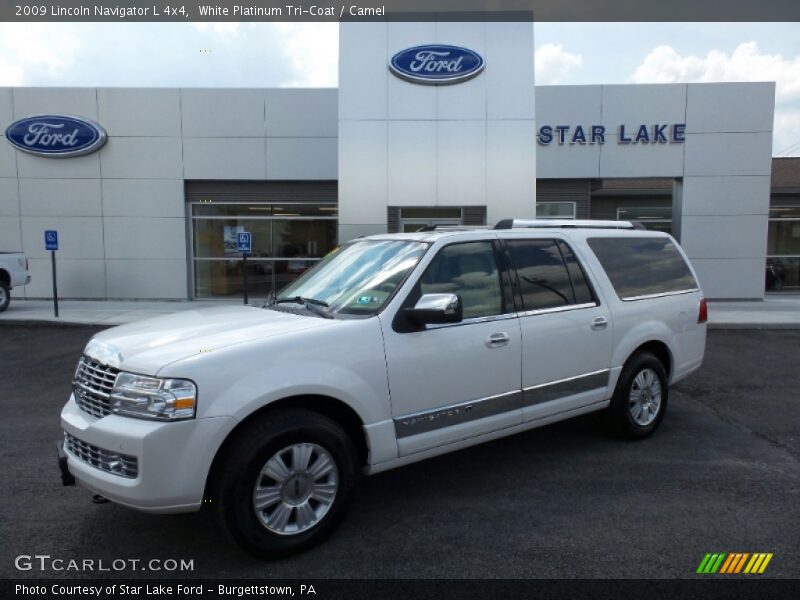 White Platinum Tri-Coat / Camel 2009 Lincoln Navigator L 4x4