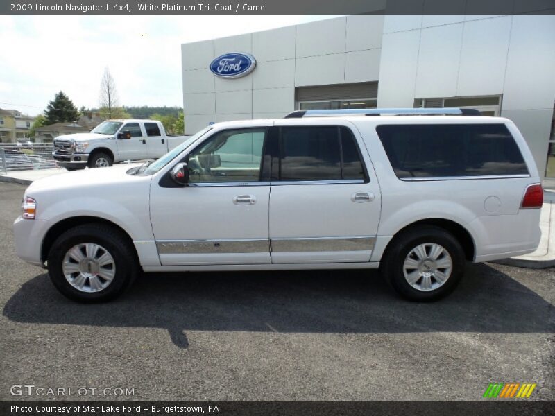 White Platinum Tri-Coat / Camel 2009 Lincoln Navigator L 4x4