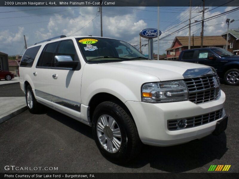 White Platinum Tri-Coat / Camel 2009 Lincoln Navigator L 4x4