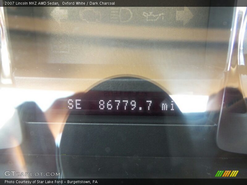 Oxford White / Dark Charcoal 2007 Lincoln MKZ AWD Sedan