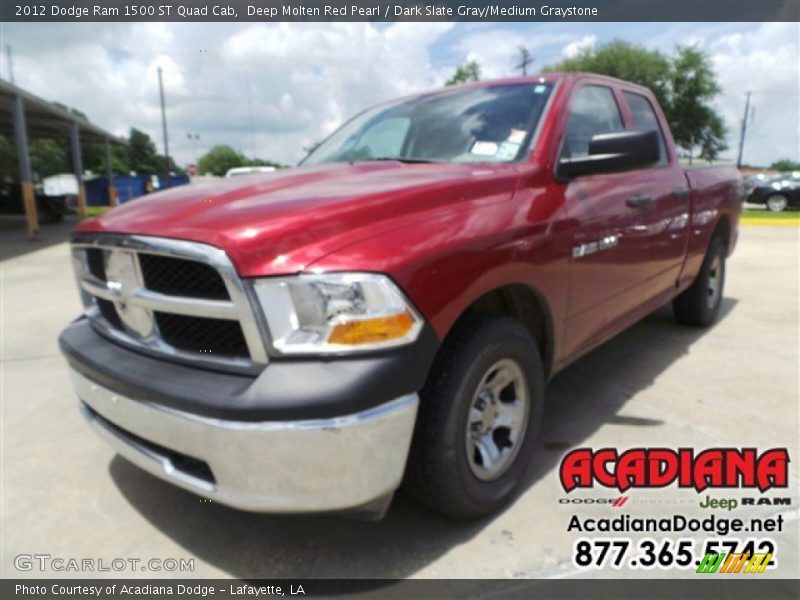 Deep Molten Red Pearl / Dark Slate Gray/Medium Graystone 2012 Dodge Ram 1500 ST Quad Cab