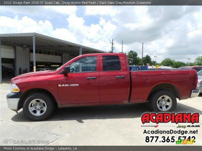 Deep Molten Red Pearl / Dark Slate Gray/Medium Graystone 2012 Dodge Ram 1500 ST Quad Cab