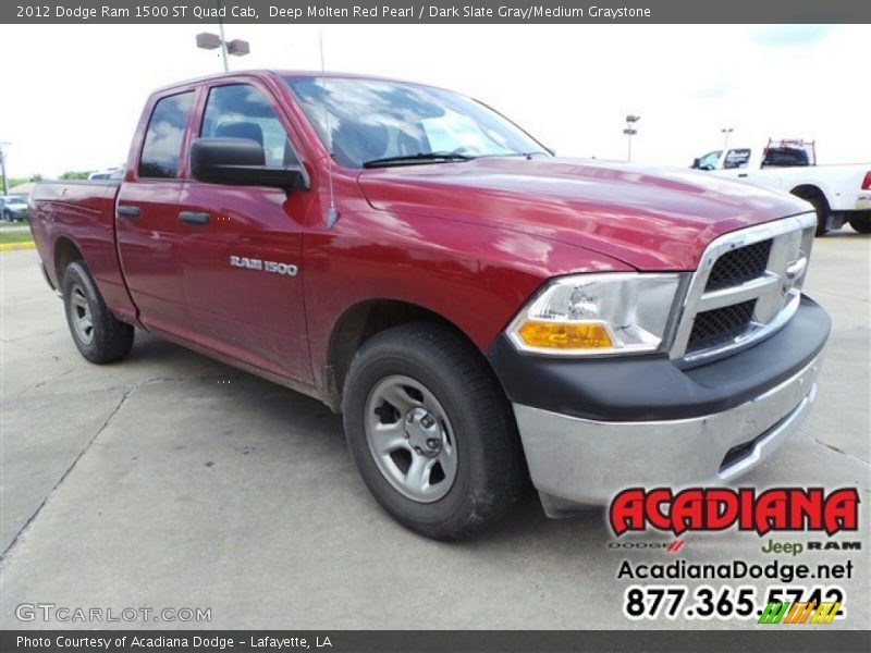 Deep Molten Red Pearl / Dark Slate Gray/Medium Graystone 2012 Dodge Ram 1500 ST Quad Cab