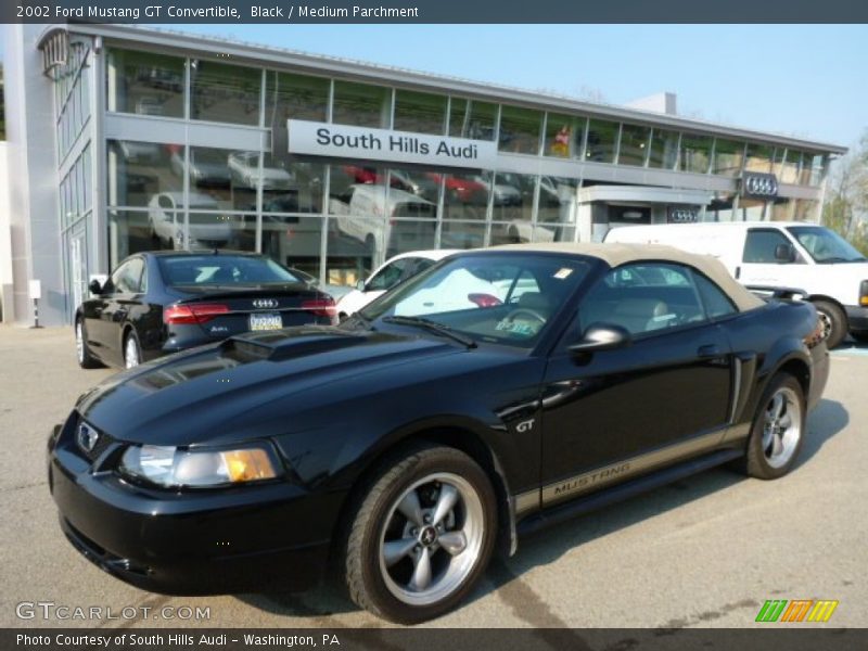 Black / Medium Parchment 2002 Ford Mustang GT Convertible