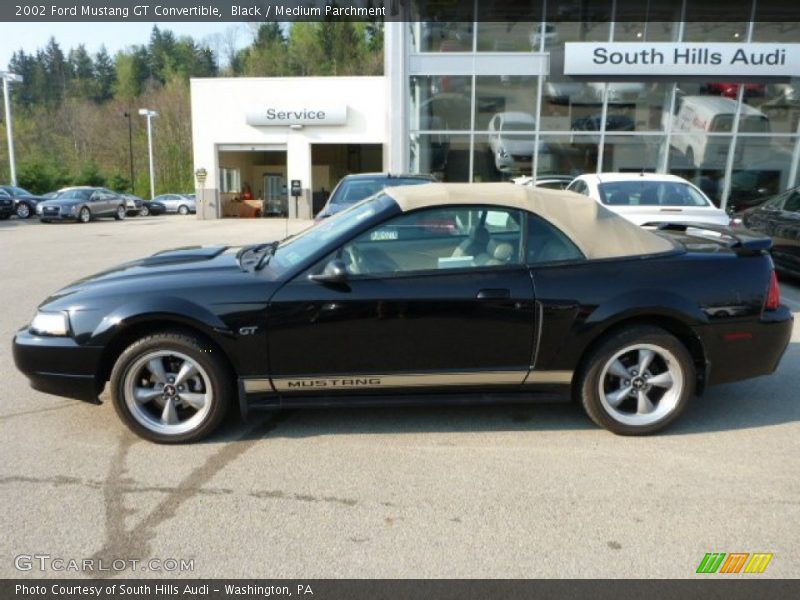 Black / Medium Parchment 2002 Ford Mustang GT Convertible