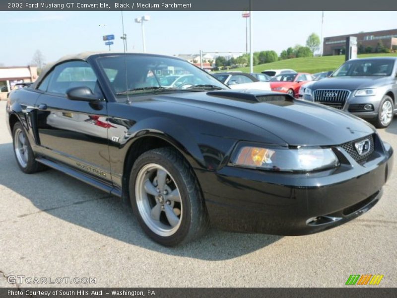 Black / Medium Parchment 2002 Ford Mustang GT Convertible