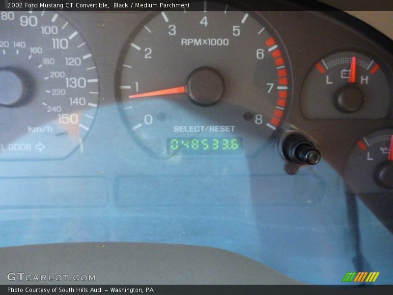 Black / Medium Parchment 2002 Ford Mustang GT Convertible