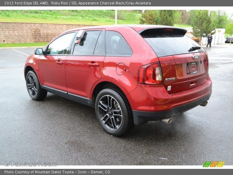 Ruby Red / SEL Appearance Charcoal Black/Gray Alcantara 2013 Ford Edge SEL AWD