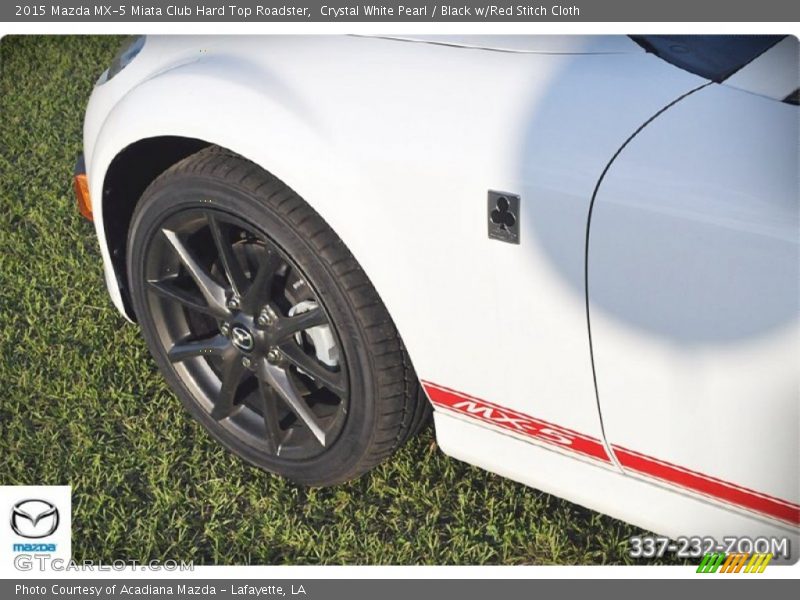 Crystal White Pearl / Black w/Red Stitch Cloth 2015 Mazda MX-5 Miata Club Hard Top Roadster