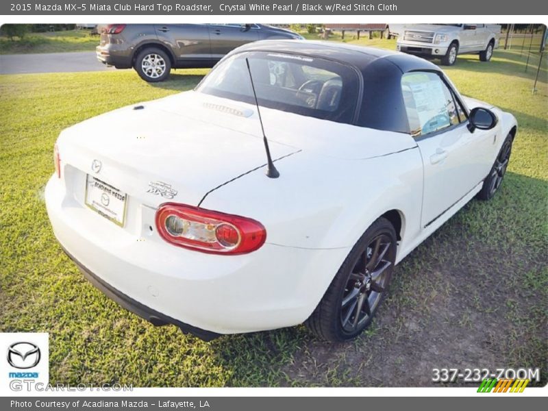 Crystal White Pearl / Black w/Red Stitch Cloth 2015 Mazda MX-5 Miata Club Hard Top Roadster
