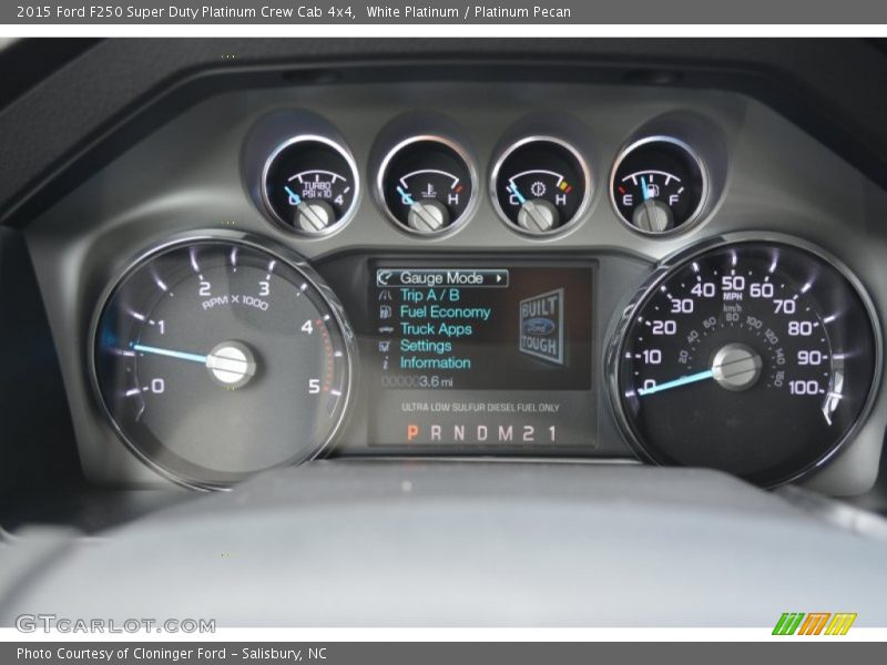 White Platinum / Platinum Pecan 2015 Ford F250 Super Duty Platinum Crew Cab 4x4