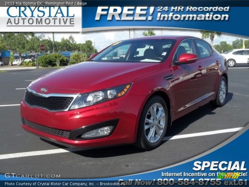 Remington Red / Beige 2013 Kia Optima EX
