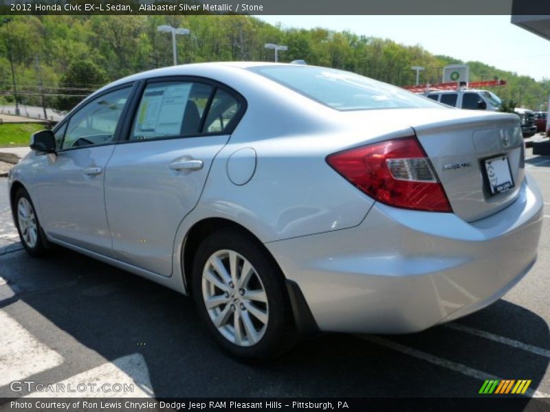 Alabaster Silver Metallic / Stone 2012 Honda Civic EX-L Sedan