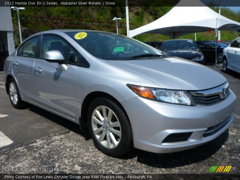 Alabaster Silver Metallic / Stone 2012 Honda Civic EX-L Sedan