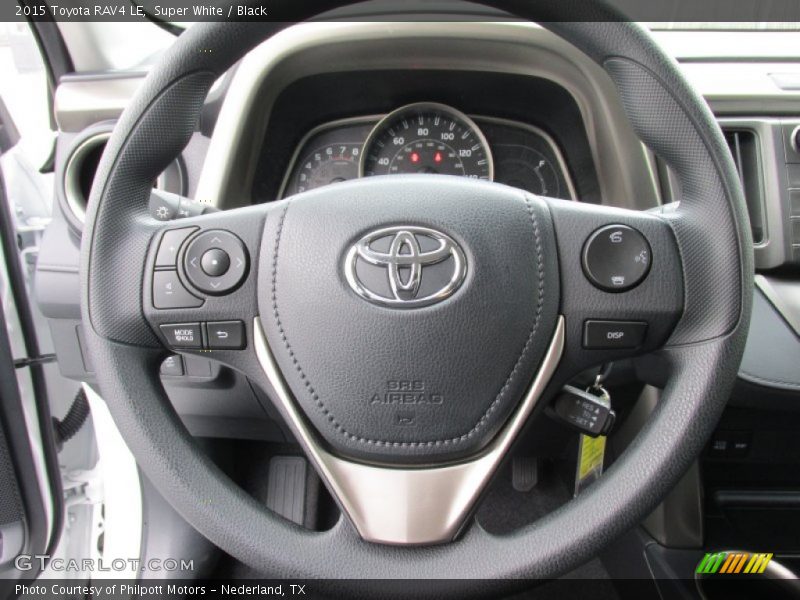 Super White / Black 2015 Toyota RAV4 LE