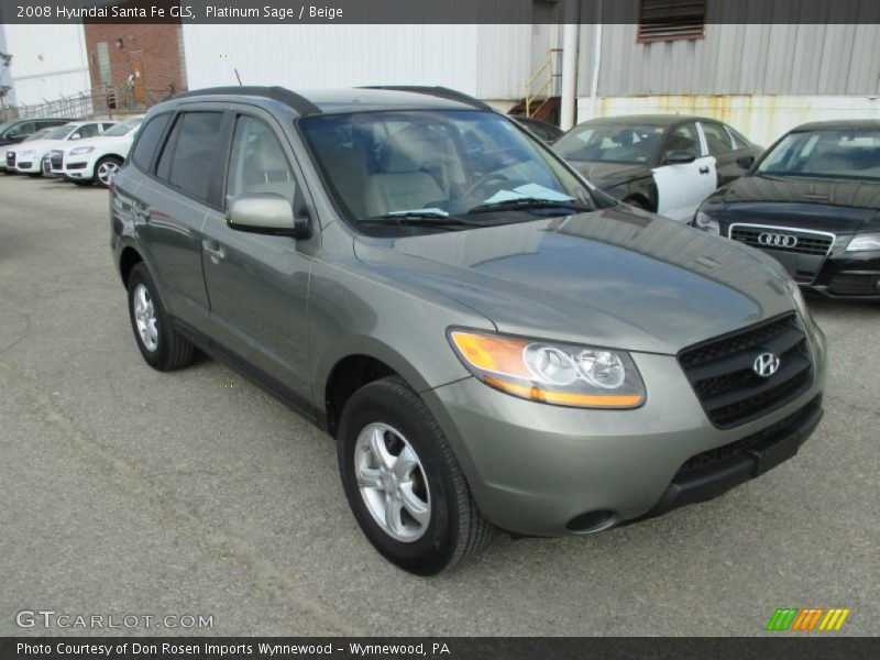 Platinum Sage / Beige 2008 Hyundai Santa Fe GLS