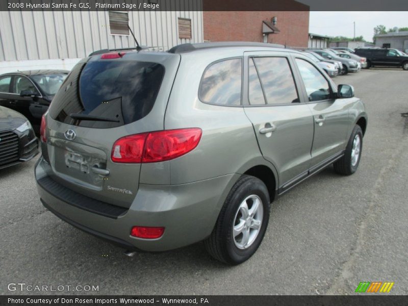 Platinum Sage / Beige 2008 Hyundai Santa Fe GLS