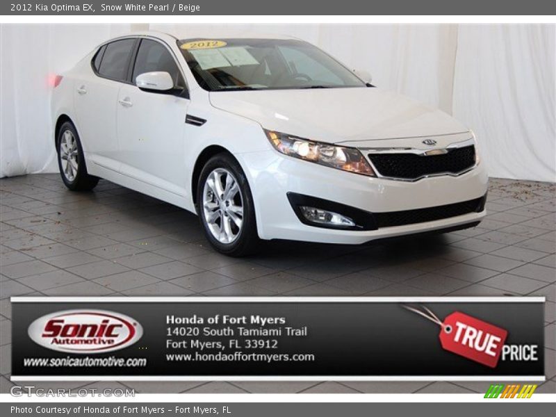 Snow White Pearl / Beige 2012 Kia Optima EX