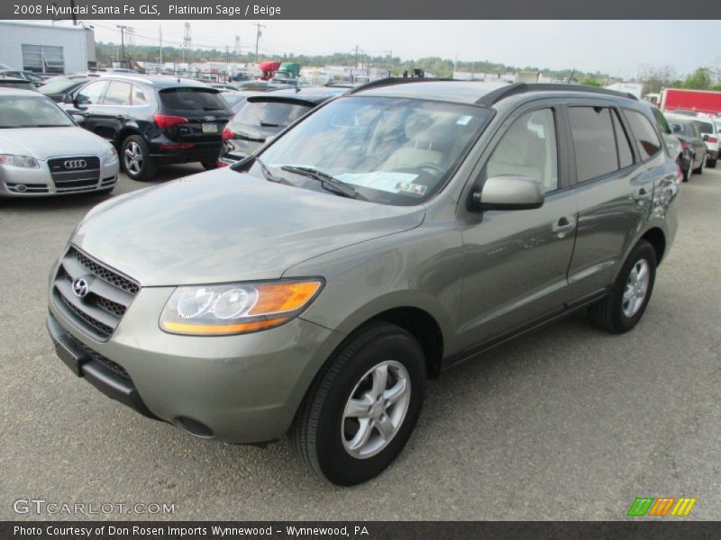 Platinum Sage / Beige 2008 Hyundai Santa Fe GLS