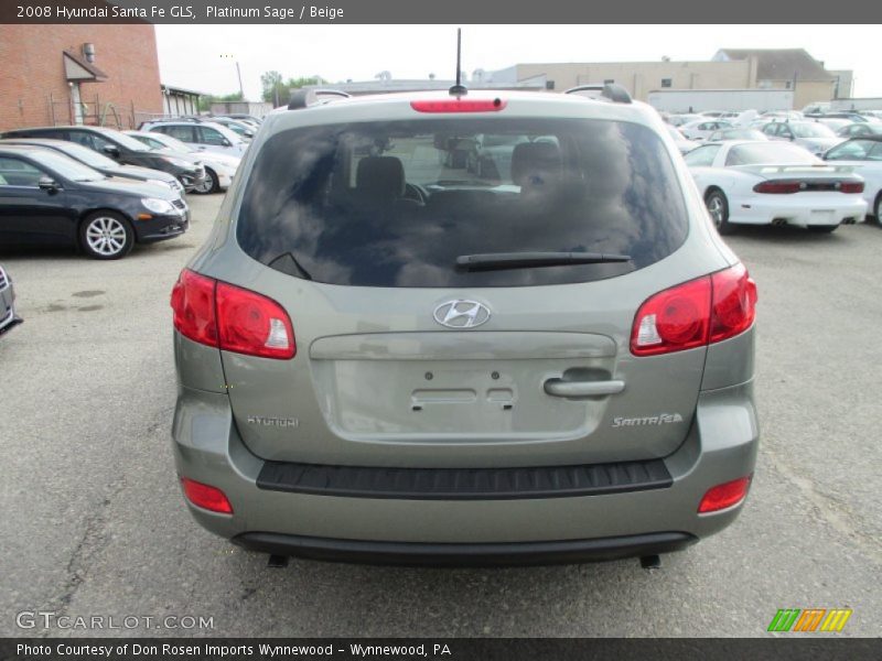 Platinum Sage / Beige 2008 Hyundai Santa Fe GLS