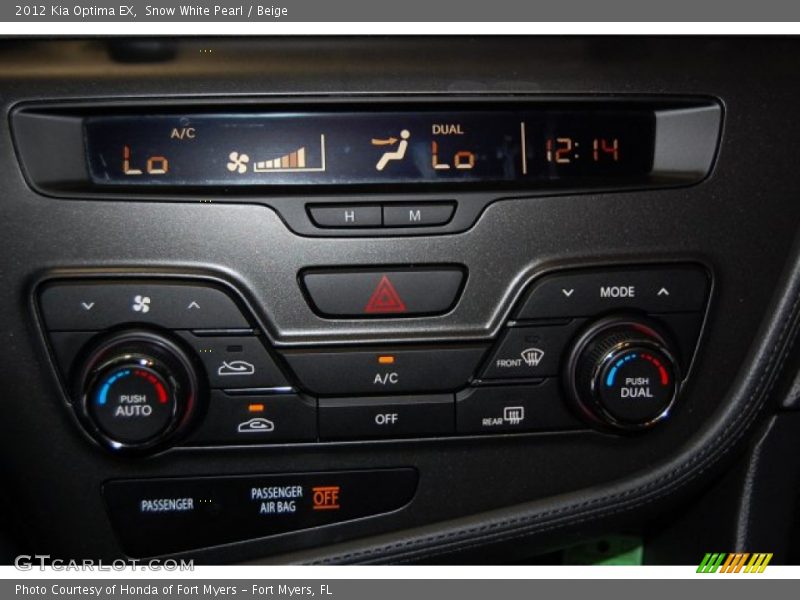 Snow White Pearl / Beige 2012 Kia Optima EX