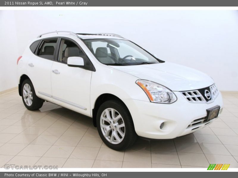 Pearl White / Gray 2011 Nissan Rogue SL AWD