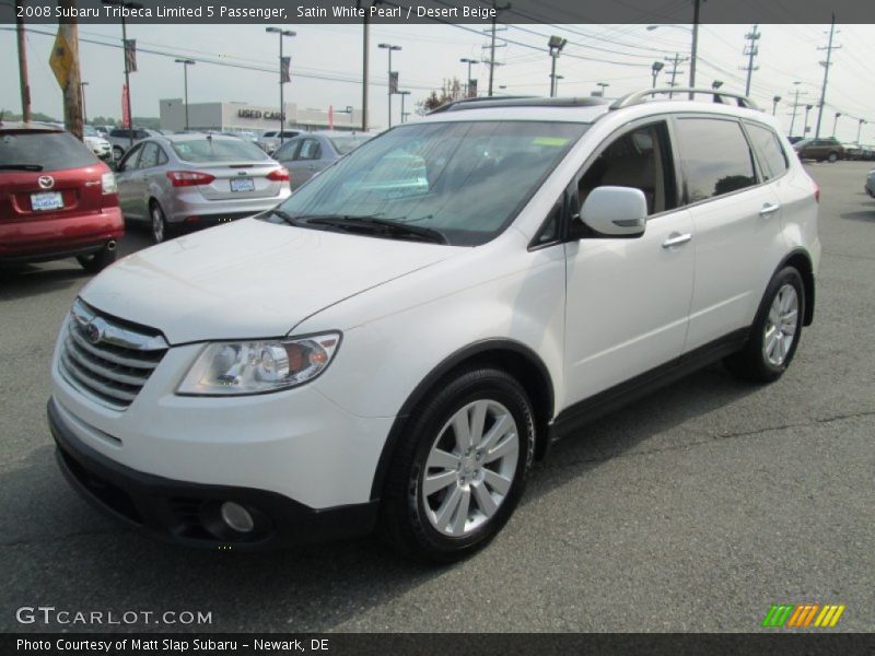 Satin White Pearl / Desert Beige 2008 Subaru Tribeca Limited 5 Passenger