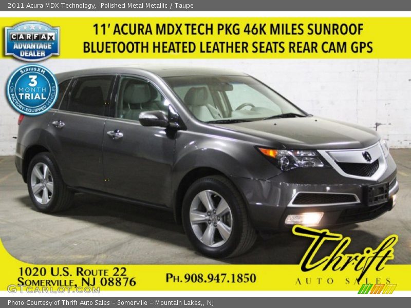 Polished Metal Metallic / Taupe 2011 Acura MDX Technology