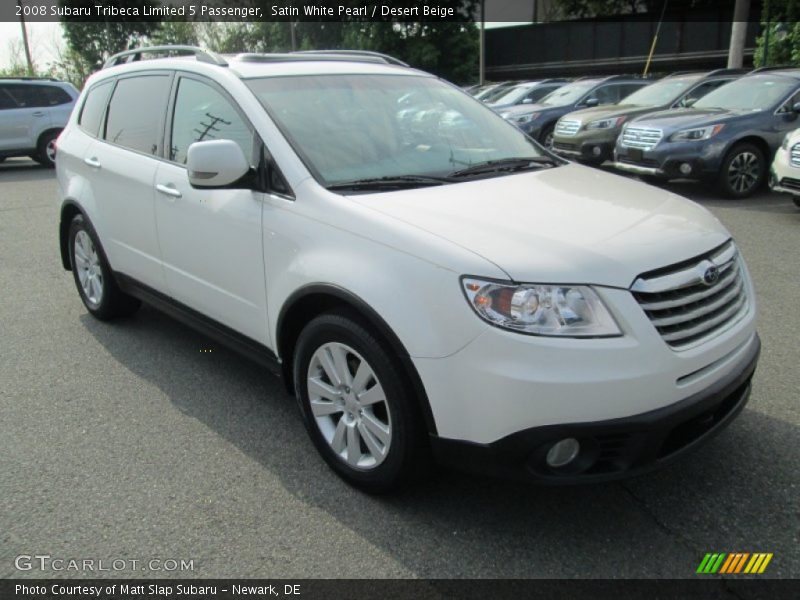 Satin White Pearl / Desert Beige 2008 Subaru Tribeca Limited 5 Passenger