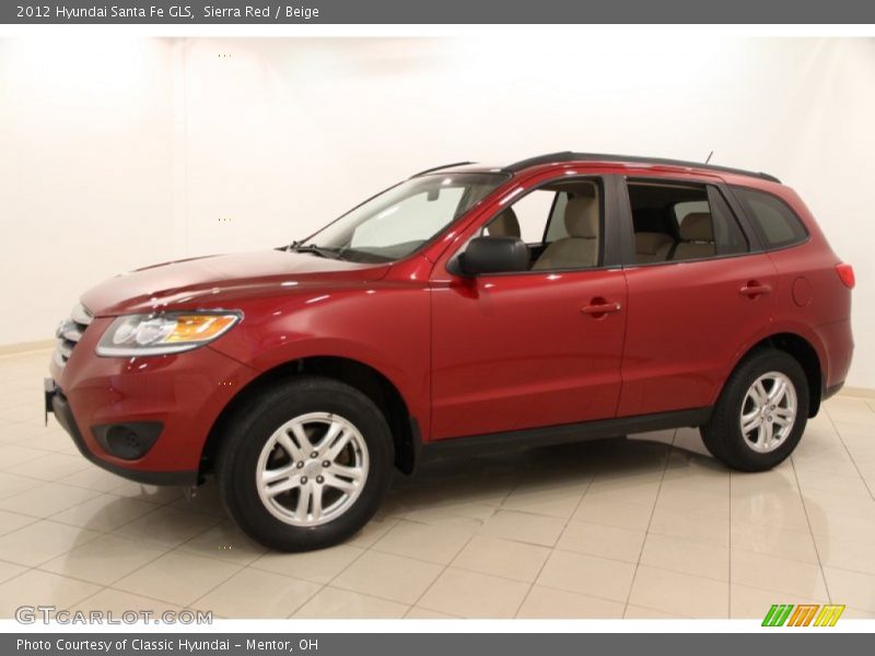 Sierra Red / Beige 2012 Hyundai Santa Fe GLS