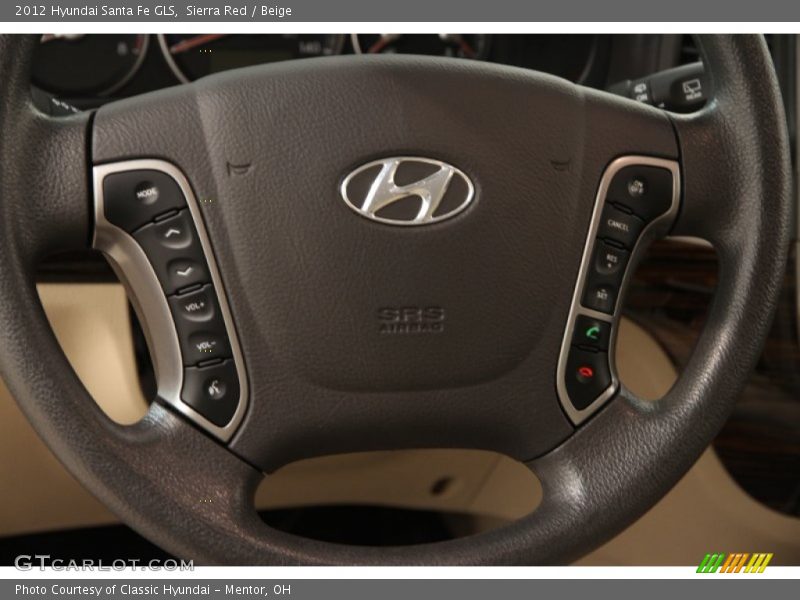 Sierra Red / Beige 2012 Hyundai Santa Fe GLS