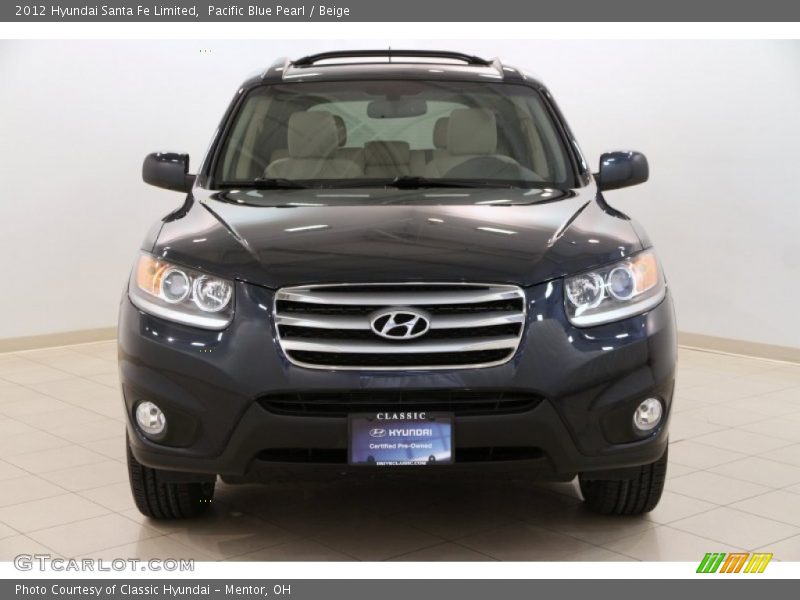 Pacific Blue Pearl / Beige 2012 Hyundai Santa Fe Limited