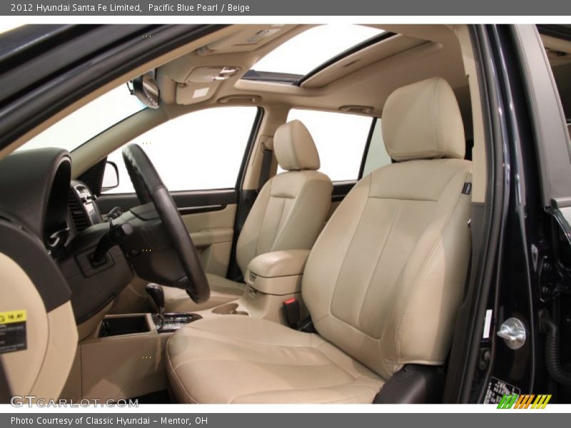 Pacific Blue Pearl / Beige 2012 Hyundai Santa Fe Limited
