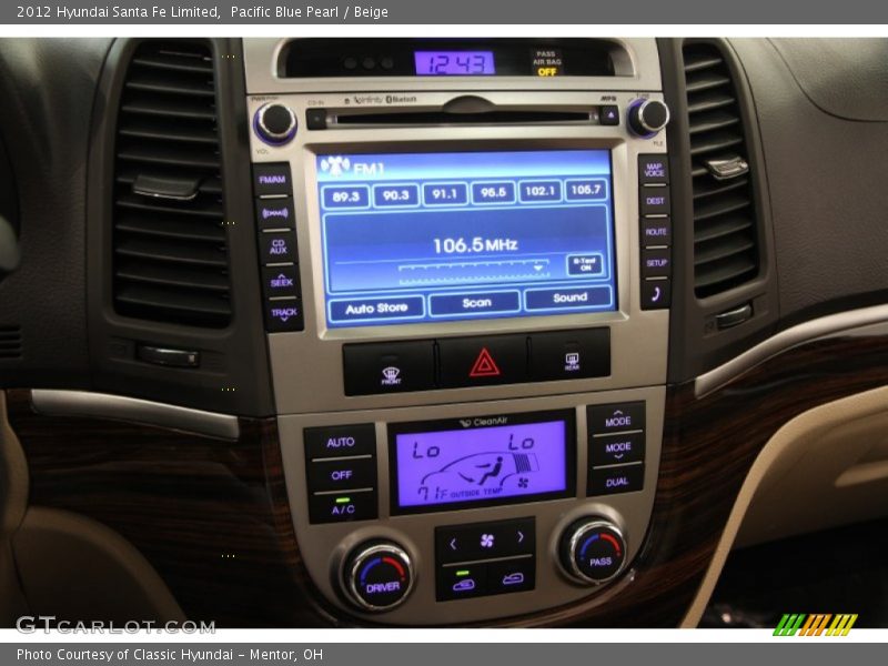 Pacific Blue Pearl / Beige 2012 Hyundai Santa Fe Limited