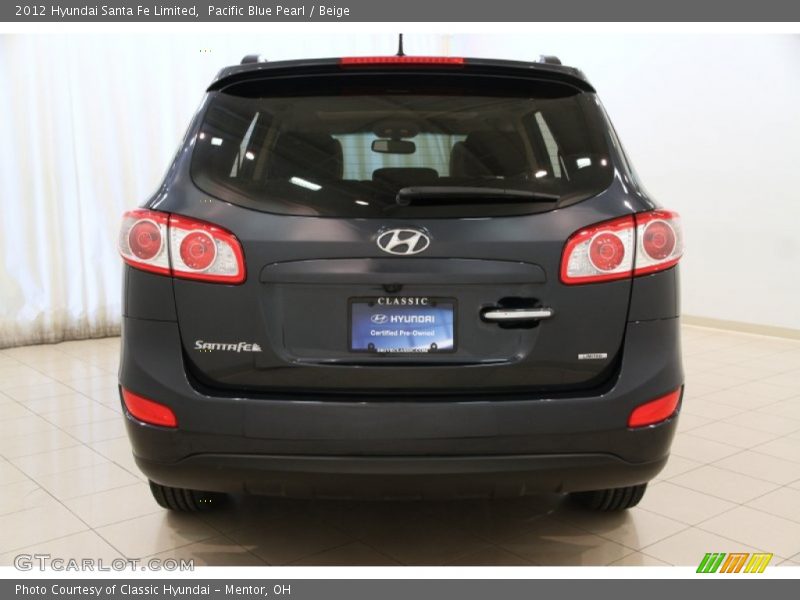 Pacific Blue Pearl / Beige 2012 Hyundai Santa Fe Limited