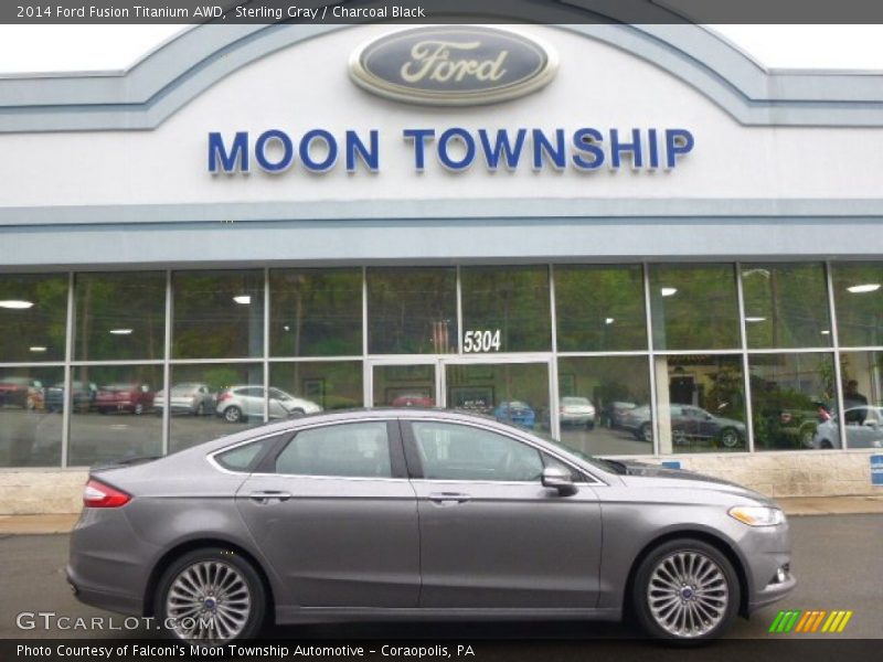 Sterling Gray / Charcoal Black 2014 Ford Fusion Titanium AWD
