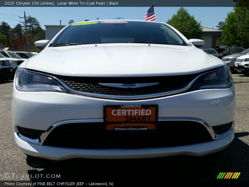 Lunar White Tri-Coat Pearl / Black 2015 Chrysler 200 Limited